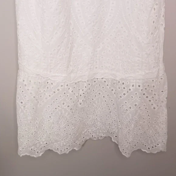 Betsey Johnson Eyelet White Coastal Bridal Bachelorette Midi Dress Size S New - Picture 6 of 9